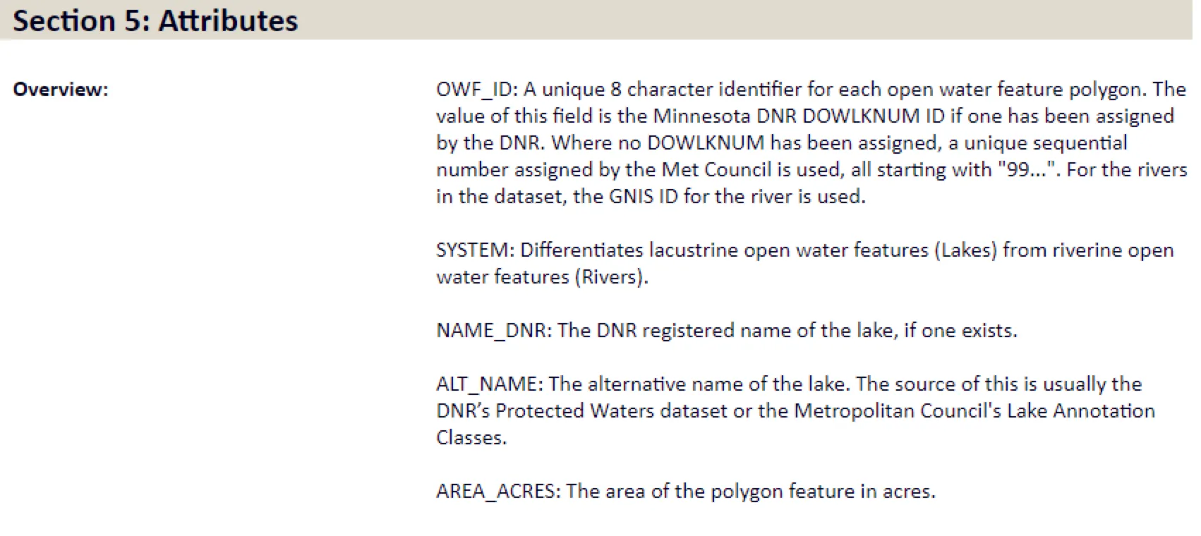 Attribute information