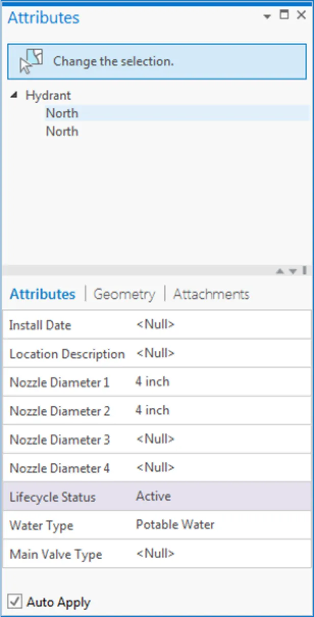 Feature attribute table