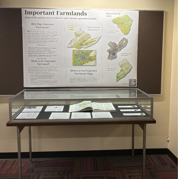 wall display and case with important farmlands materials 