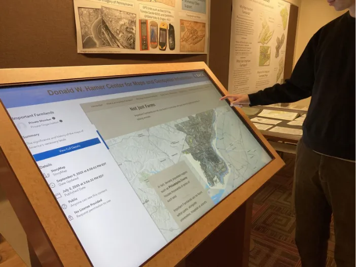 map on display kiosk