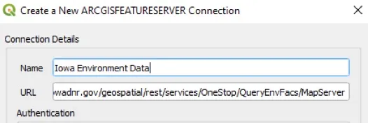Name and enter your service URL