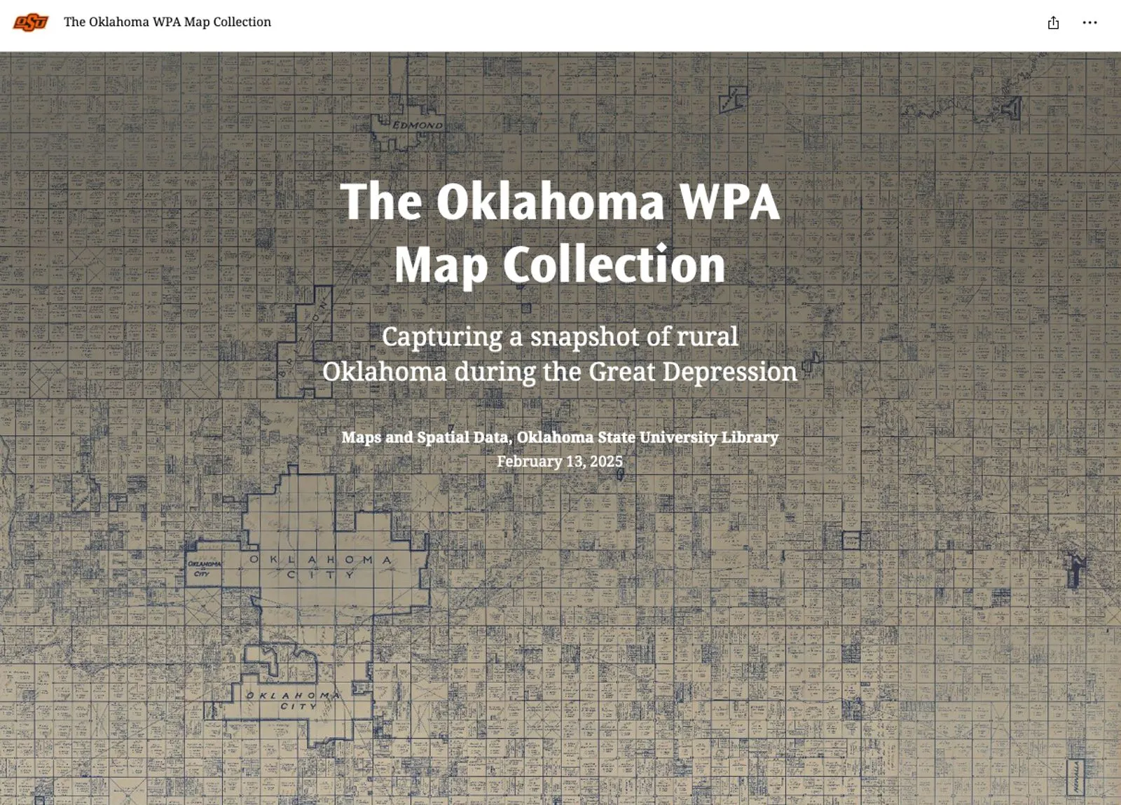 The Oklahoma WPA Map Collection: capturing a snapshot of rural Oklahoma during the Great Depression